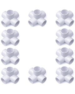 10-Pk 3/4 in. 5-Way PVC Elbows ASTM SCH40 Furniture-Grade Construction Fittings