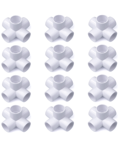 12-Pk 3/4 in. 5-Way PVC Elbows ASTM SCH40 Furniture-Grade Construction Fittings