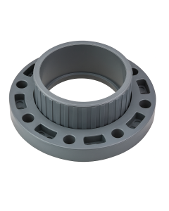 10 in. SCH-80 PVC Van Stone Flange 2-Piece ANSI/ASTM D2467 Socket-Type High Pressure Pipe Fitting Gray