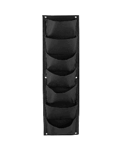 247Garden 7-Pocket Vertical Wall Hanging Pots/Aeration Fabric Grow Bags/Office Organizers (Black, 45L x 12W)