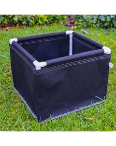 247Garden 2X2 PVC Frame Fabric Grow Bed/Raised Square Garden Pot (30-Gallon, Black, Complete Kit)