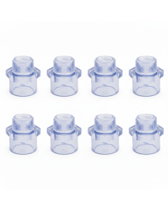 8-PK 3/4 in. Clear PVC SCH-80 Male Adapter Fittings Transparent Color ANSI, ASTM D2467 Special for Aquarium/Reef Tank Setup