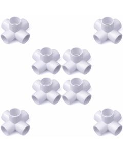 8-Pack 1/2 in. PVC 5-Way Elbow Fittings ASTM SCH40 Furniture-Grade Connectors