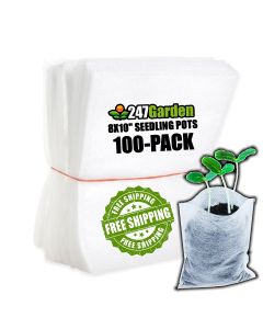 247Garden 100-Pack 8x10" Aeration Seedling Pots/Nursery Fabric Plant Grow Bags (40GSM Non-Woven Eco-Friendly Fabric)
