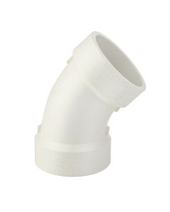 6 in. Super Heavy-Duty PVC Schedule-40 DWV 45° ELBOW Hub Pipe Fitting ASTM D2665 NSF ENGINEERING-GRADE