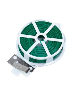 247Garden Green Twist Ties 164-Feet (50M)  w/Wire Cutter for Garden/Plant Support