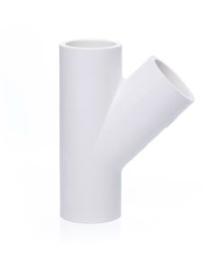 3/4 in. SCH-40 PVC Skew Tee Y-Fitting 3-Way 45-Degree Lateral Wye Tee Pipe Socket NSF ASTM D2466