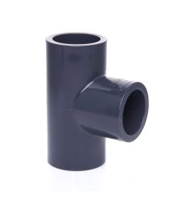 2 in. Schedule 80 PVC Tee 3-Way Straight T High Pressure Pipe Fitting NSF ASTM D2467 SCH-80 Socket