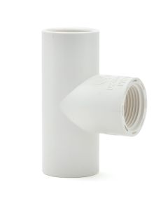 1 in. Schedule 40 PVC Female-Threaded Tee 3-Way Pipe Fitting NSF SCH40 ASTM D2466 1" S x S x FPT