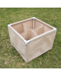 247Garden 2X2' 4X Cubical Frame Grow Bed PVC-Ready w/Dividing Walls (400GSM Tan Color Grow Bag Only, No PVC Fittings, No Poles)