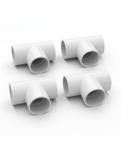 4-Pk 2" Sch-40 PVC Tee 3-Way Pipe Fittings NSF ASTM D2466 Slip/Socket SxSxS