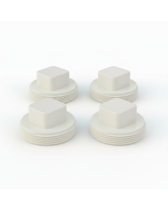 4-PK 2 in. PVC Schedule-40 DWV Male-Threaded Cleanout Plugs for Drain, Waste and Vent Pipe Fittings ASTM D2655 NSF