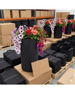 Wholesale 160PC/BOX 7-Gallon Skinny Tall Black Fabric Pots/Deep Aeration Plant Grow Bags 10D x 20.5H