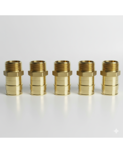 5-Pack 1 in. PEX-A x 3/4 in. Male Pipe Threaded MTP/NTP Adapters NSF Lead Free DZR Brass ASTM F1960 PEX Cold Expansion Fittings