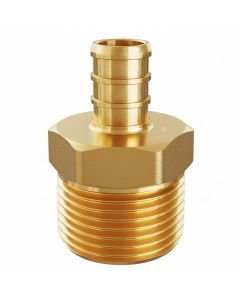 1/2 in. PEX Crimp x 3/4 in. Male NPT Pipe Threaded Adapter (Lead Free DZR Brass NSF-Listed F1807 PEX-B Barb Fitting)