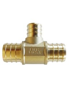1 x 3/4 x 3/4 in. PEX-B Reducing Tee (Lead Free DZR Brass NSF F1807 PEX Crimp Fitting)