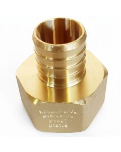 247Garden 1 in. PEX-B x 1 in. NPT Female HEX Adapter (Lead Free DZR Brass NSF F1807 PEX Crimp Fitting)