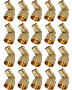 20-PacK 1 in. PEX-B x 1 in. Female Sweat Copper 90-Degree Elbow Lead Free DZR Brass NSF F1807 PEX Crimp Fittings