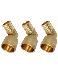 3-PK 1 in. PEX-B x 1 in. Female Sweat Copper 90-Degree Elbow Lead Free DZR Brass NSF F1807 PEX Crimp Fittings