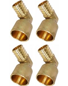 4-PK 1 in. PEX-B x 1 in. Female Sweat Copper 90-Degree Elbow Lead Free DZR Brass NSF F1807 PEX Crimp Fittings