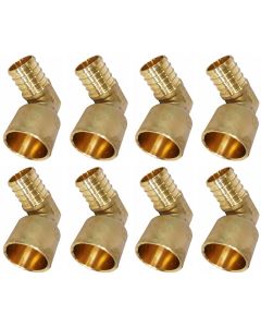 8-PacK 1 in. PEX-B x 1 in. Female Sweat Copper 90-Degree Elbow Lead Free DZR Brass NSF F1807 PEX Crimp Fittings