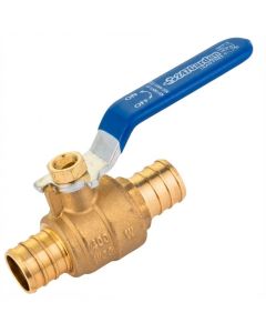 247Garden 3/4 in. PEX-B Brass Full Port 400# Ball Valve (ASTM F1807 Lead Free Brass PEX Crimp Fitting) BLUE