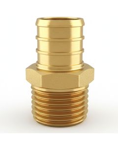 3/4 in. PEX-B Barb x 1/2 in. Male Pipe Thread MPT Adapter (DZR Lead Free Brass NSF-Listed F1807 Crimp Fitting)