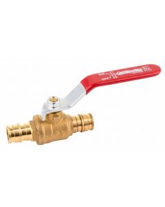 1/2 in. PEX-A Ball Valve w/Red Shutoff Handle, Lead Free Brass NSF F1960 PEX Cold Expansion Shut-On/Off Valve Fitting