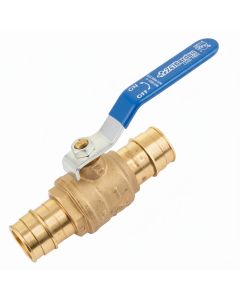 1 in. PEX-A Brass Ball Valve w/Blue Handle, Lead Free NSF F1960 PEX Cold Expansion Shutoff Valve Fitting