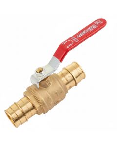 1 in. PEX-A Brass Ball Valve w/Red Handle, Lead Free NSF F1960 PEX Cold Expansion Shutoff Valve Fitting