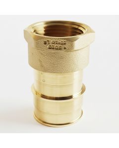 1 in. PEX-A x 3/4 in. NPT Female HEX Adapter (NSF Lead Free Brass F1960 PEX Cold Expansion Fitting)