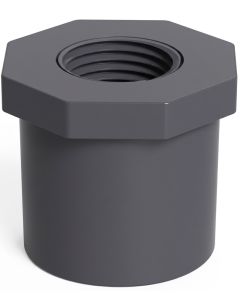 3/4 x 1/2 in. SCH-80 PVC Female Reducer Bushing/Reducing Ring ASTM D2467 3/4" Spigot x 1/2" Socket