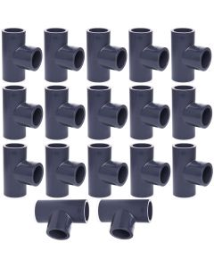 17 Pcs/Box 2 in. Schedule 80 PVC Tee 3-Way Straight T Sch-80 Pipe Fittings