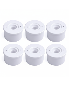 6-PK 1-1/4 in. PVC Caster Insert Fittings - ASTM SCH40 Furniture-Grade w/ 1.25" Spigot Connection