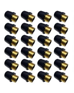 20-Pack 3/4" SCH-80 PVC Male Adapters w/Brass Threaded-Fittings ASTM D2467/D2464 NPT/MPT 3/4" PVC-to-Brass Connectors