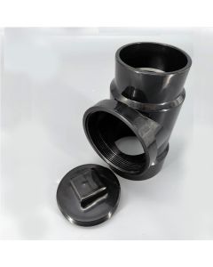 4" x 3" x 4" Flush Cleanout Tee w/ Plug DWV Pipe Fitting NSF ASTM D2661