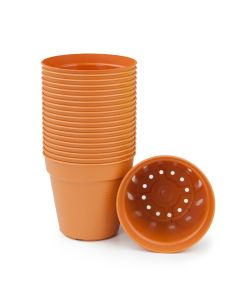 247Garden 3" Round Plastic Nursery Flower Pots (Cotta, 20PCS) 
