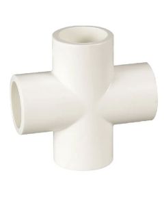 2 x 1 in. Schedule 40 PVC Reducing Cross 4-Way Slip/Socket Pipe Fitting NSF SCH40 ASTM D2466