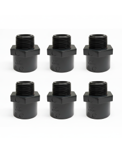 6-Pack 3/4 in. Schedule 80 PVC Male Hex Adapters Pipe Fittings (Socket x MPT) NSF ASTM D2467/D2464 NPT Precision-Grade Fittings