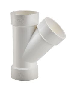 6 in. DWV WYE Hub Skew Y-Tee PVC Fitting ASTM D2665 NSF