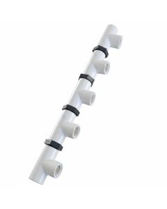 SCH-40 Manifold 1/2" FNPT Inlet, 1/2" FNPT Outlet, 5-Port Open, ASTM D2466 Modular PVC Fitting Kit