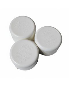 3-Pack 2.5" Schedule-40 PVC End Caps Pipe Fittings NSF SCH40 ASTM D2466 2-1/2" Slip/Socket