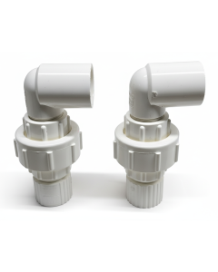 2-Pack 3/4 in. PVC SCH-40 Chiller Fitting Set w/ SCH40 Female-Threaded Unions + Male Adapters + 90-Degree Male Threaded x Socket-End Elbows Combo