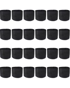 24-Pack 247Garden 1-Gallon Basic Black Fabric Pot 200GSM No Handles 6H x 7D