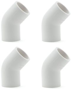 4-Pk 1/2 in. Schedule 40 PVC 45-Degree Elbows NSF/ASTM Pipe Fittings SCH40 ASTM D2466