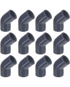12-Pk 1/2 in. Schedule 80 PVC 45-Degree Elbows High Pressure Pipe Fittings NSF ASTM D2467