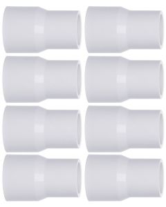 8-Pk 1 x 1/2 in. SCH-40 PVC Reducing Couplings NSF ASTM D2466 Pipe Fittings Slip/Socket