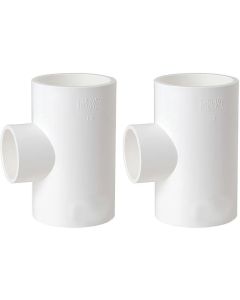 2-Pack 1" x 3/4" SCH-40 PVC Reducing Tee NSF ASTM D2466 Pipe Fittings 1 x 1 x 3/4 in. SxSxS