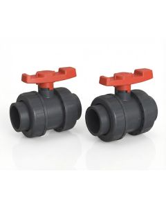 2-PK 3/4 in. SCH40/80 PVC True Union Compact Ball Shut-off Valves Threaded-Type ASTM/ANSI Certified