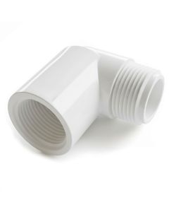3/4 in. SCH-40 PVC 90-Degree Straight Elbow Male x Female-Threaded MIP x FIP (FNPT x MNPT) NSF ANSI ASTM D2466 Fitting